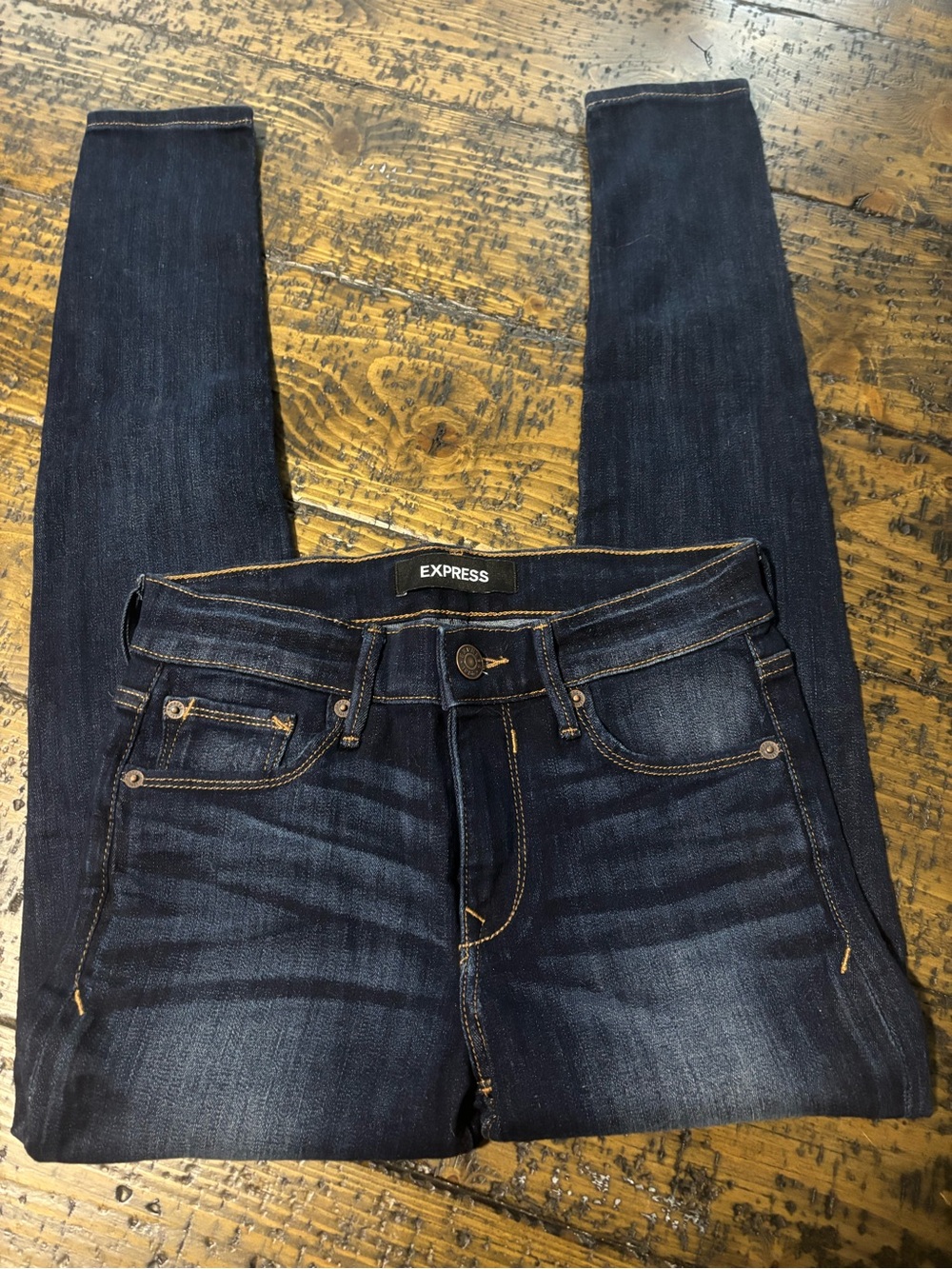 Express Stretch Mid Rise Legging Jeans‎ Dark Wash Size 2S Short